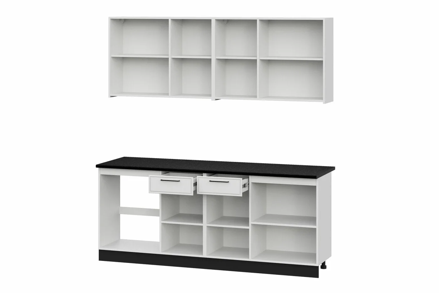 ARNIKA Кухонный гарнитур "Арно" 2 м, Белый/Бланж/Черный